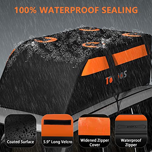TUKUOS 20 Cubic Feet Car Roof Bag Cargo Carrier, Heavy Duty Rooftop Cargo Carrier for All Vehicle with/Without Rack,Luggage Lock,8 Lengthen Reinforced Straps,4 Door Hooks,Anti-Slip Mat