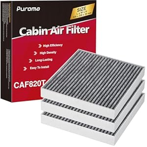Puroma Filtro de aire de cabina con carbón activado, repuesto para CF12820, compatible con Hyundai Elantra, Ioniq, Santa Cruz, Santa Fe, Sonata, Tucson, KIA K5, Niro, Sorento, Sportage, Genesis GV60
