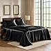 Satin Sheets King [4-Piece, Black] Hotel Luxury Silky Bed Sheets - Extra Soft 1800 Microfiber Sheet Set, Wrinkle, Fade, Stain Resistant - Deep Pocket Fitted Sheet, Flat Sheet, Pillow Cases
