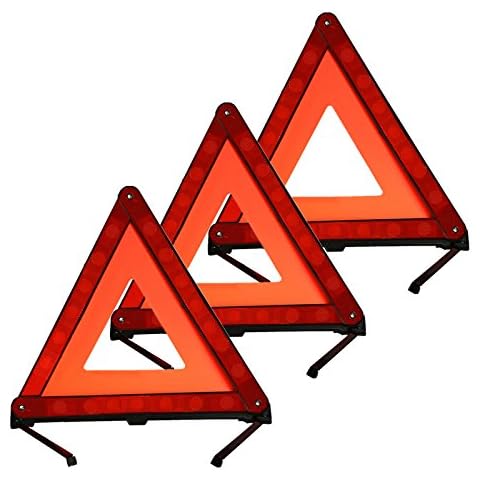 KAFEEK Reflective Warning Triangle Emergency Warning Triangle Roadside Safety Triangle Kits (Set of 3) Cover