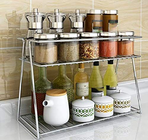 COLLECTION Stainless Steel 2-Layer Corner Storage Rack - Kitchen Organizer for Efficient Counter Space Utilization — photo 7