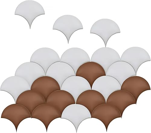 Miniatura 12 de Dragon Scales - Panel de pared de piel sintética, paneles acústicos insonorizados, azulejos de fondo 3D, azulejos de mosaico de bricolaje