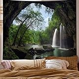 [KMBIGNK] タペストリー 個性ギフト デザイン7 気分転換 林間道路 森 自然景色 オシャレ 背景 多機能 布ポスター 森と日光 自然 緑 壁掛け おしゃれ インテリア ホーム装飾 230x180cm 部屋飾り リビング お店 書斎