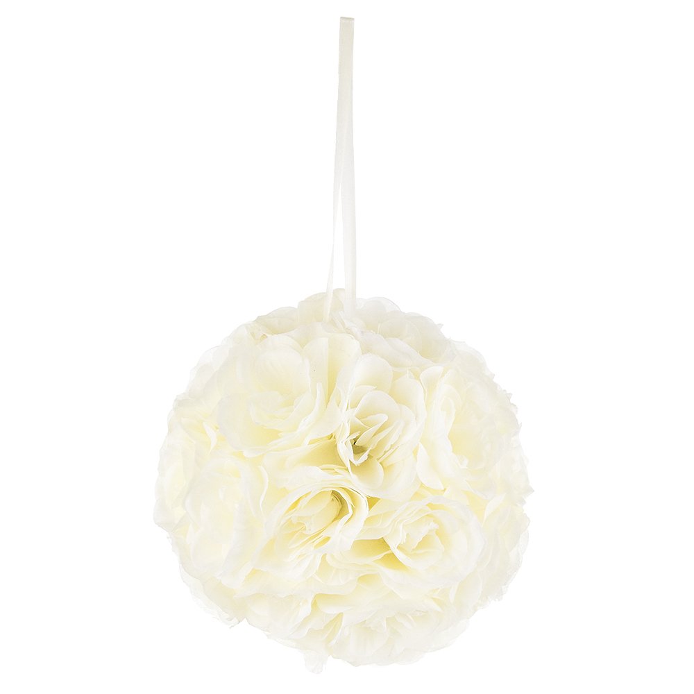 Mega Crafts Sztuczna róża Pomander Kissing Ball 25 cm, wisząca wstążka tkanina dekoracja kwiatowa, przyjęcia weselne, dekoracje imprezowe, ściana w tle, planowanie wydarzeń, urodziny i baby shower