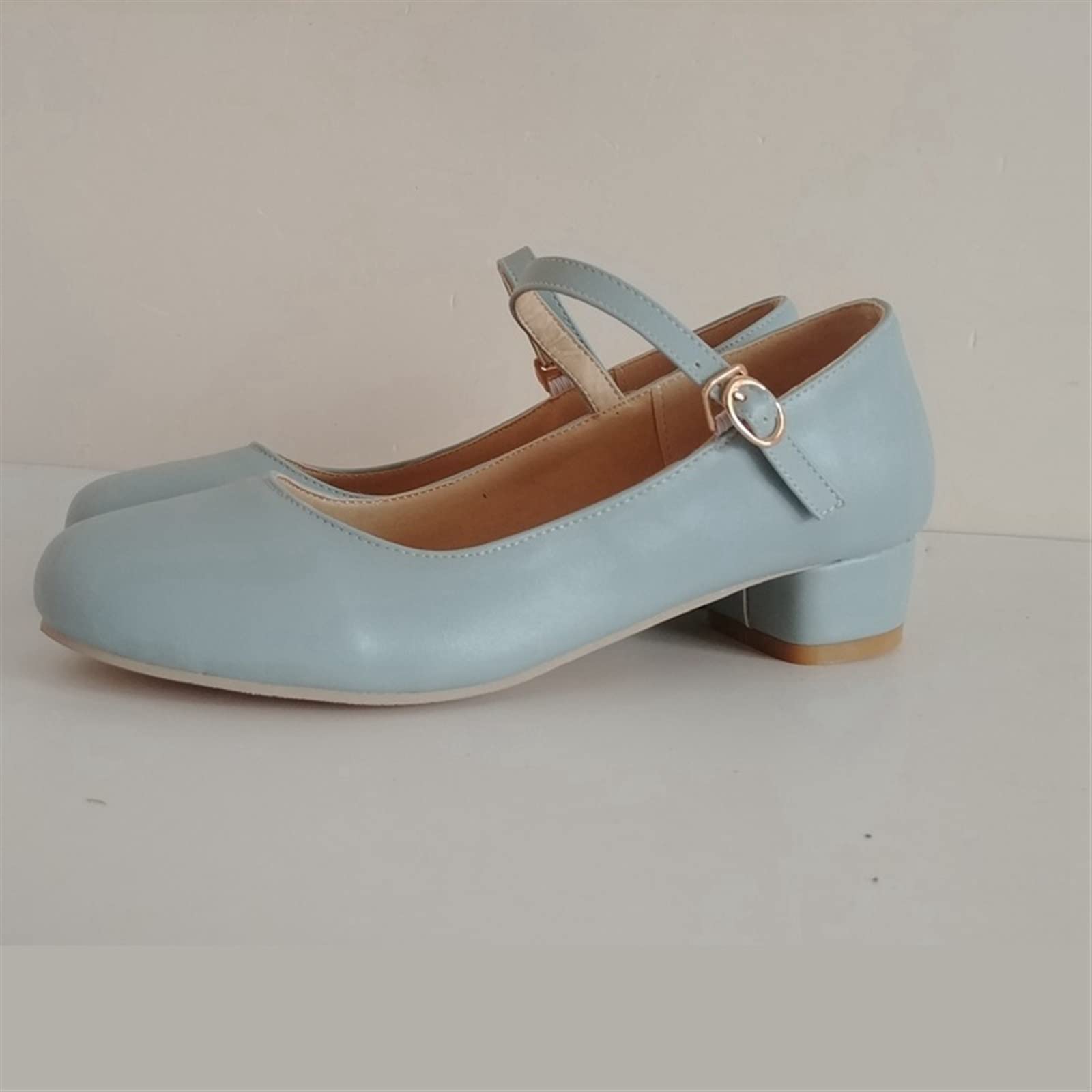 KKXXYQFC Buty damskie na płaskim obcasie Klamra Wiosna lato Buty damskie ły Pół obcasy Casual (Różowy, 3)
