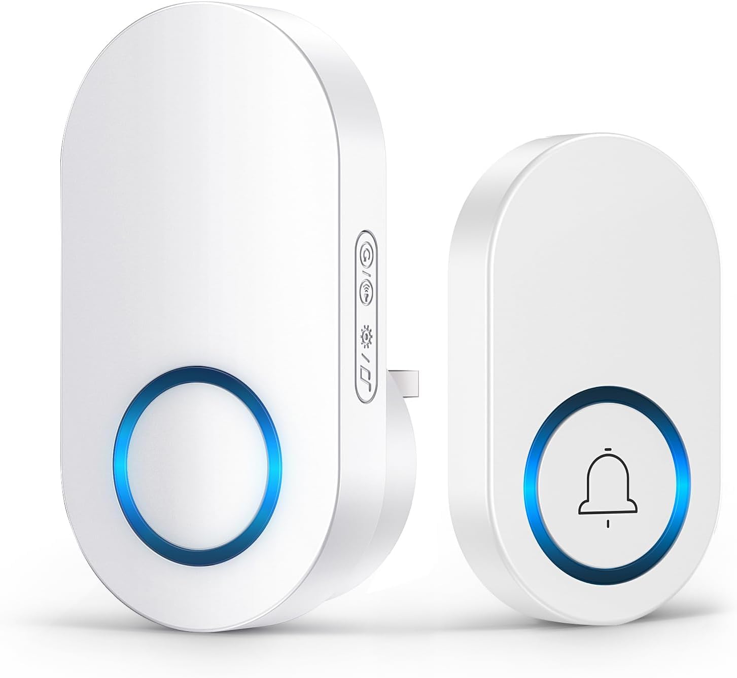 Vexloria Wireless Doorbell with Receiver, 150M Long Range Door Bells Battery Operated, Door Chime kit with 60 Melodies, 4 Volume Levels, LED Flash-White