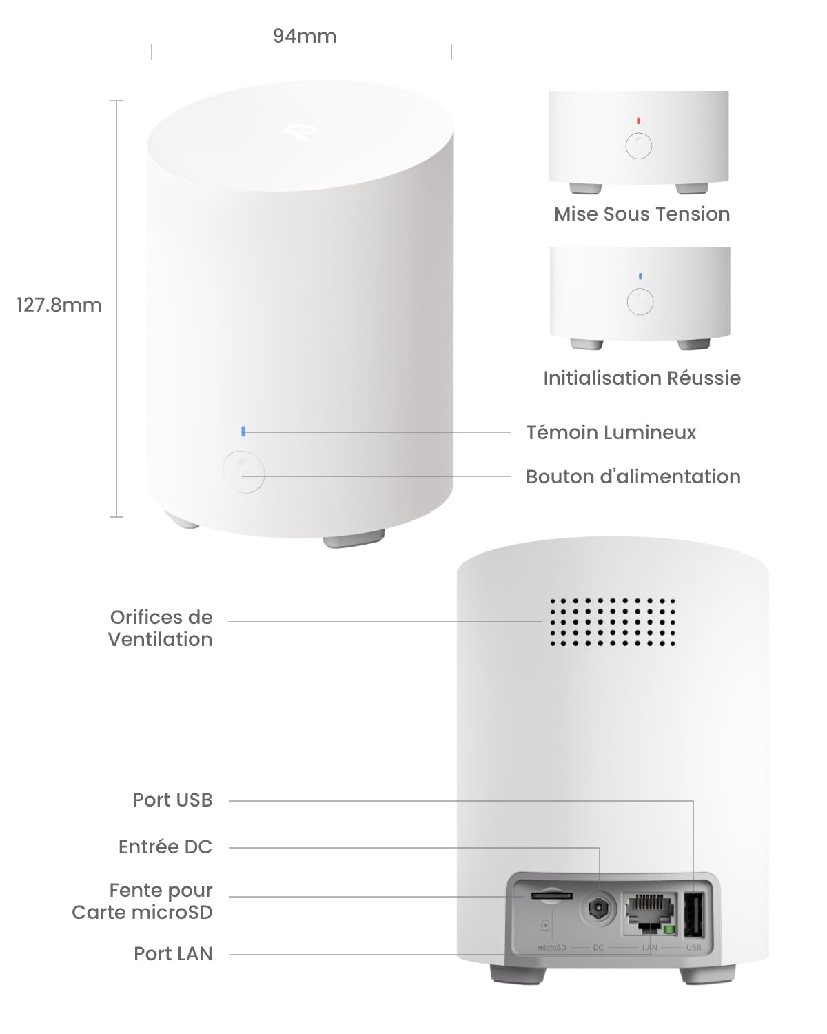 Reolink Kit Caméra Surveillance 2X 360° Pan&Tilt Caméra Solaire sans Fil 2K | Détection IA, Vision Nocturne, Stockage Local sans Abonnement, Jusqu'à 1 To, Home Hub Mini+Argus PT Lite+Panneau Solaire