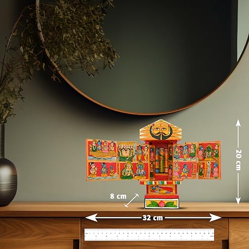 Image of Antique Showpiece Wooden Handicraft for Living Room Home Decor - Handmade Heritage Ethnic Accent for House Warming Gift and Home Decoration | Ram Krishna