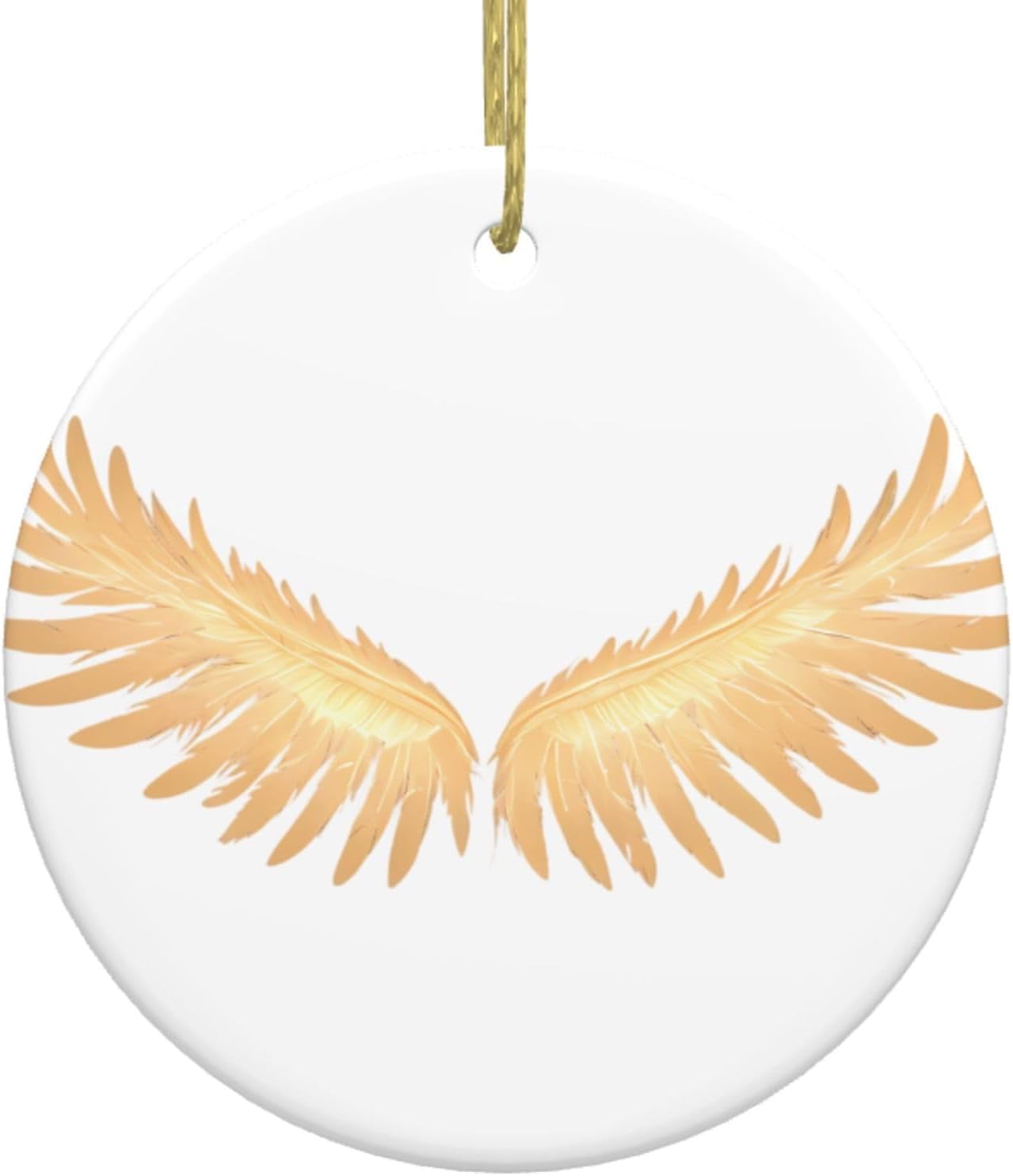 Glowing Turkey Wings Pattern Christmas Tree Ceramic Round Hanging -2.9 in Add Atmosphere to The Holiday Party
