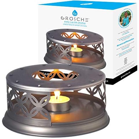GROSCHE Cairo Premium Teapot Warmer with Tea lite Candle. Premium Nickel Bronze Finish Cover