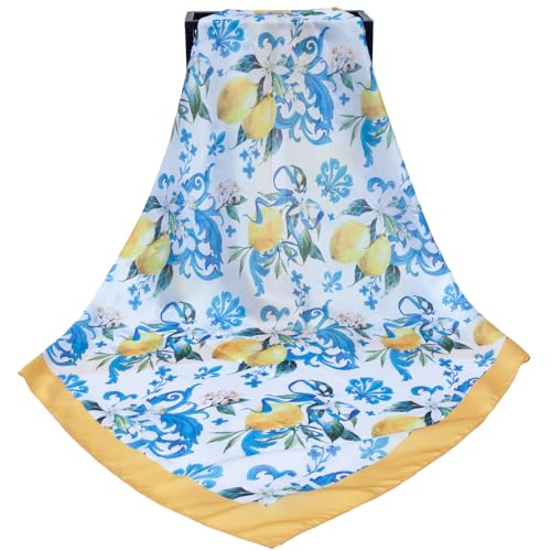 35" Silk Like Scarf Women's Large Satin Square Sunscreen Hair Scarves Wraps Headscarf for Sleeping3