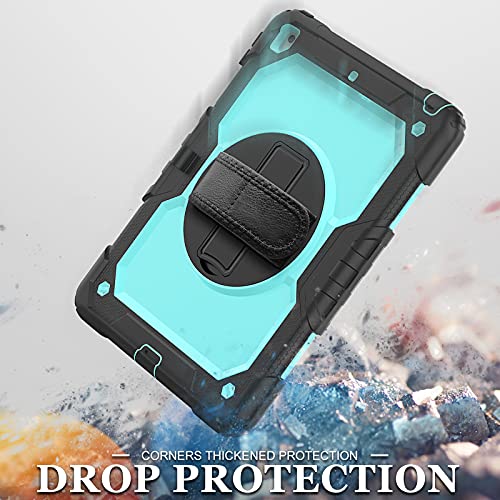 SIBEITU Case Compatible with iPad 9th/8th/7th Generation with Screen Protector Pen Holder, iPad Case 10.2 Inch, Heavy Duty Protection Cover W/Stand Hand Shoulder Strap for iPad A2602 A2197