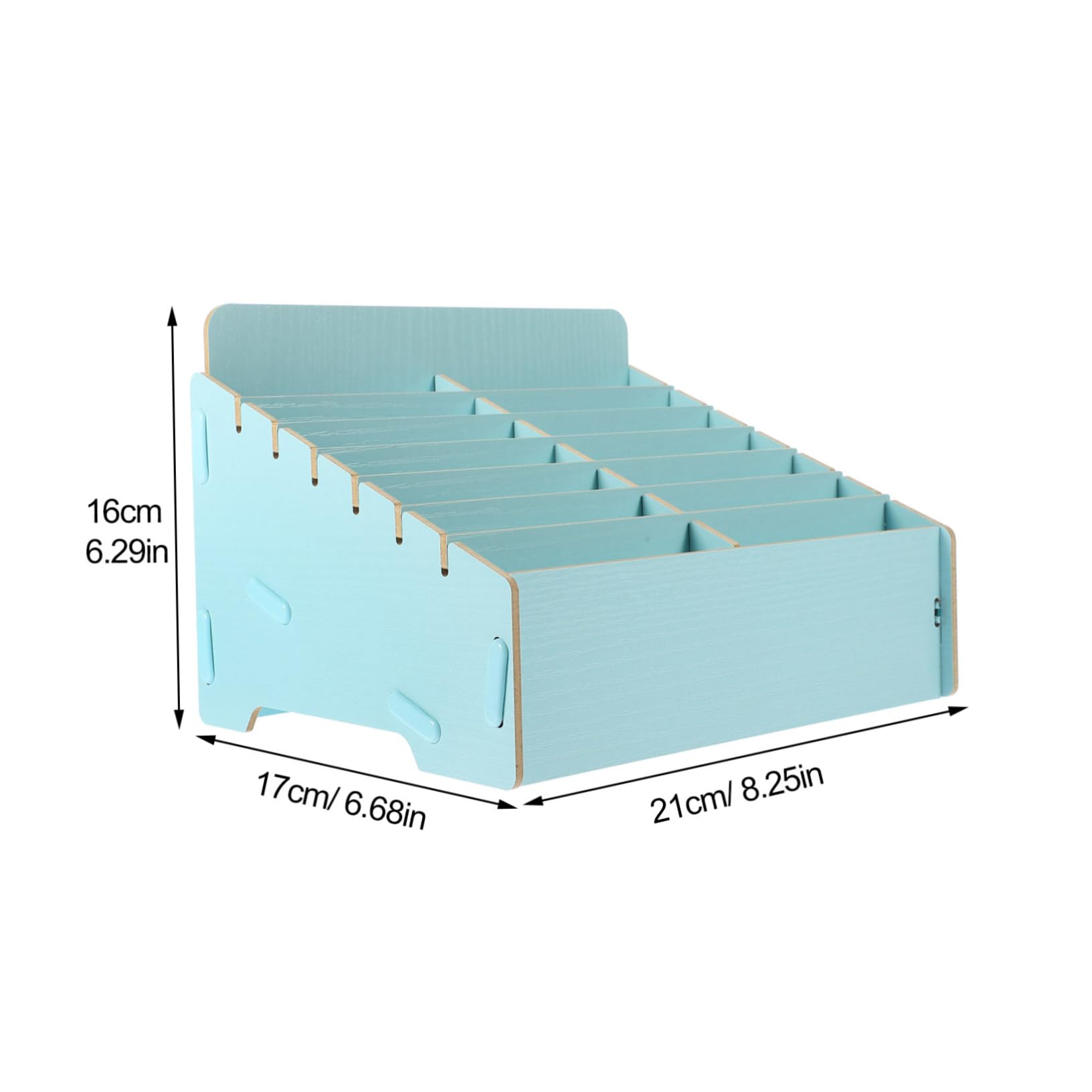 Caja de Almacenamiento Organizador de Escritorio para Teléfonos Celulares de Madera Múltiples Compartimentos Soporte Funcional y Rústico para Aula y Oficina