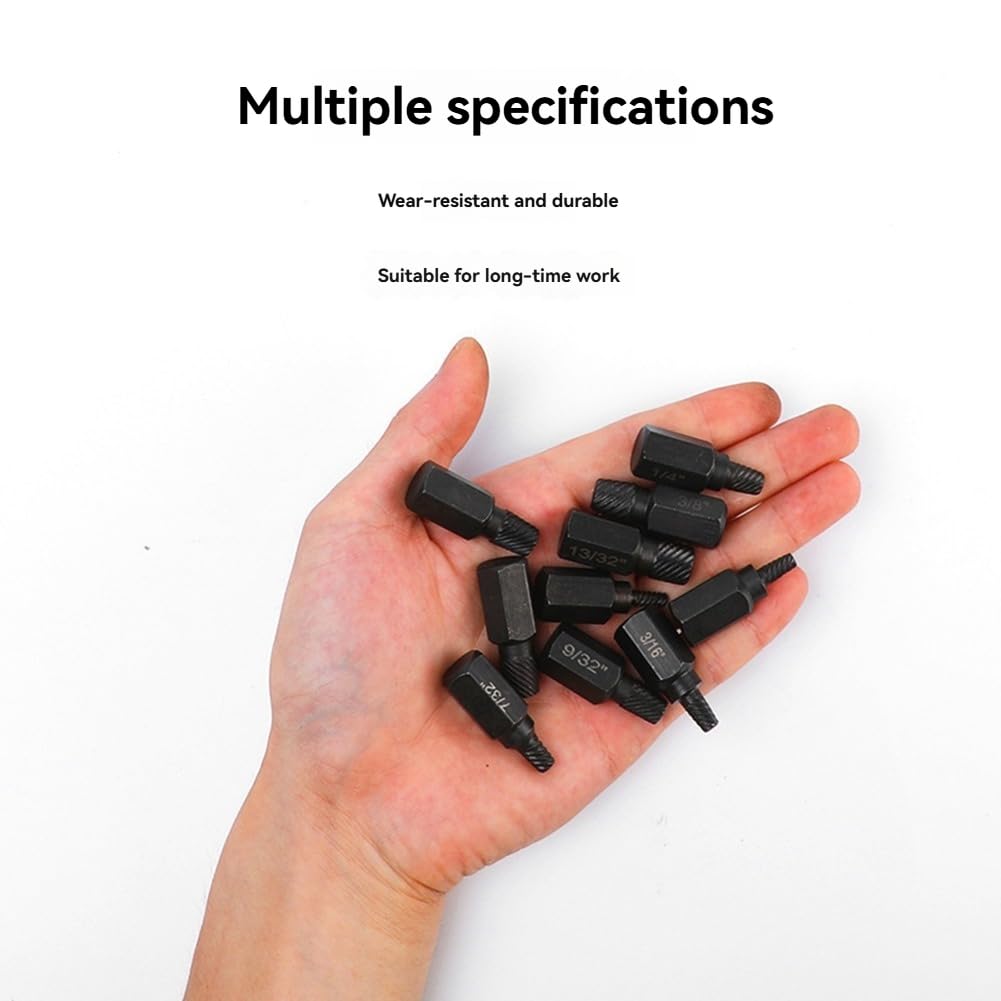 Kit de 10 Piezas de Extractor de Tornillos dañados, Juego de Brocas de Metal fáciles de extraer, Perno Roto, espárrago de múltiples estrías