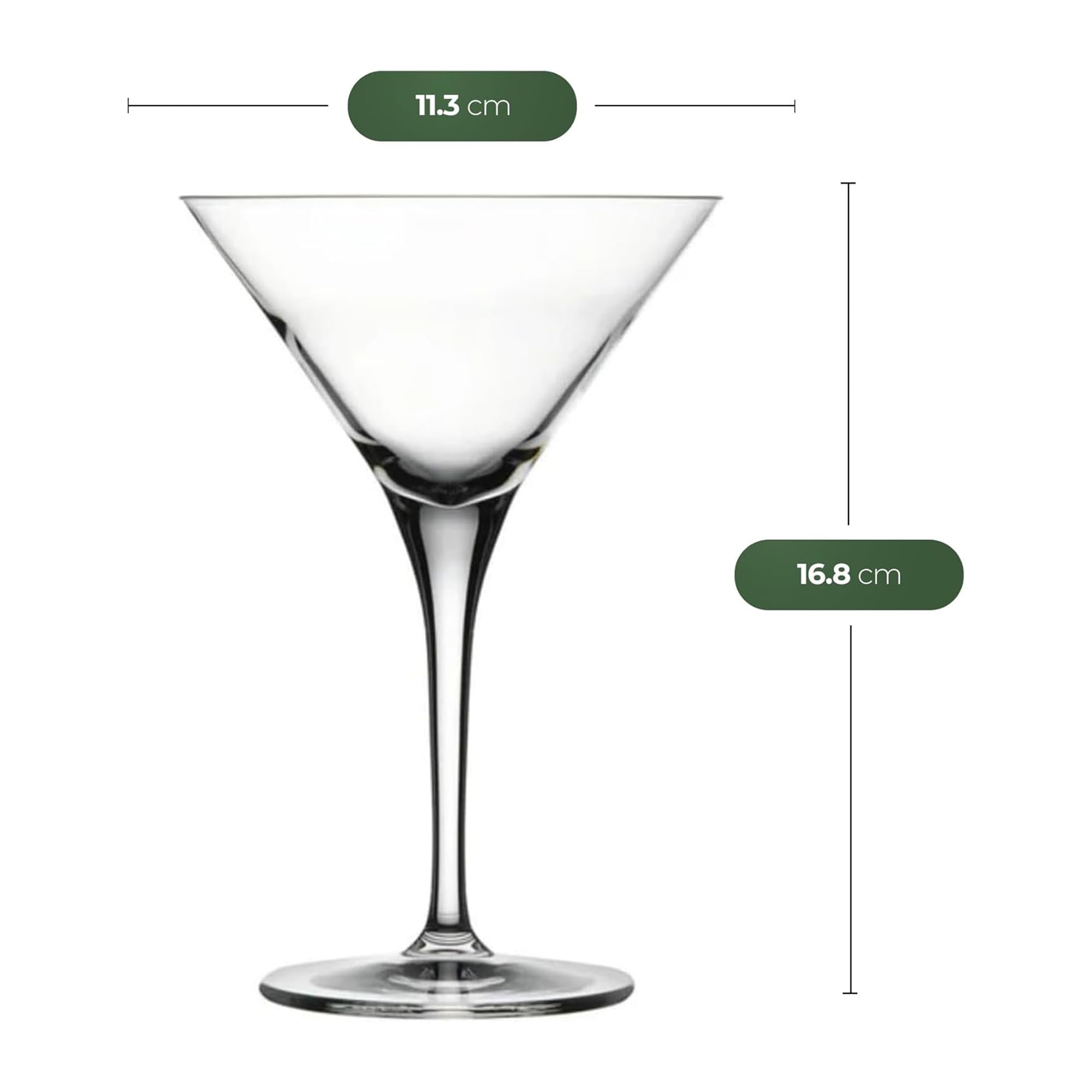 NORDIC SCHILLER Premium Verres à Martini Lot de 6 Verres à Cocktail, 175 ml, 100% SANS PLOMB, Verre Martini Classiques, Verres Cocktail Parfaits