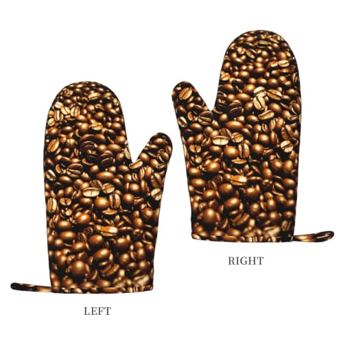 Protection thermique cuisine lavable motif grains de café pour four