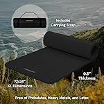 Retrospec Solana Yoga Mat Thick 1/2in Non-Slip Workout Mat with Nylon Strap - 72x24in Exercise Mat for Pilates, Stretching & Fitness - BPA Free, Easy Clean - Image 2