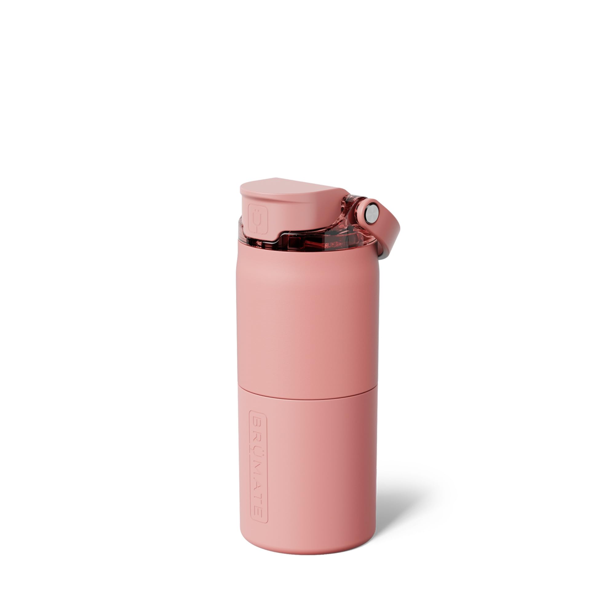 BrüMate Rise 18oz Water Bottle with Covered Silicone Straw | 100% Leakproof Insulated Kids Water Bottle | Cup Holder Friendly Base | 18oz (Guava)