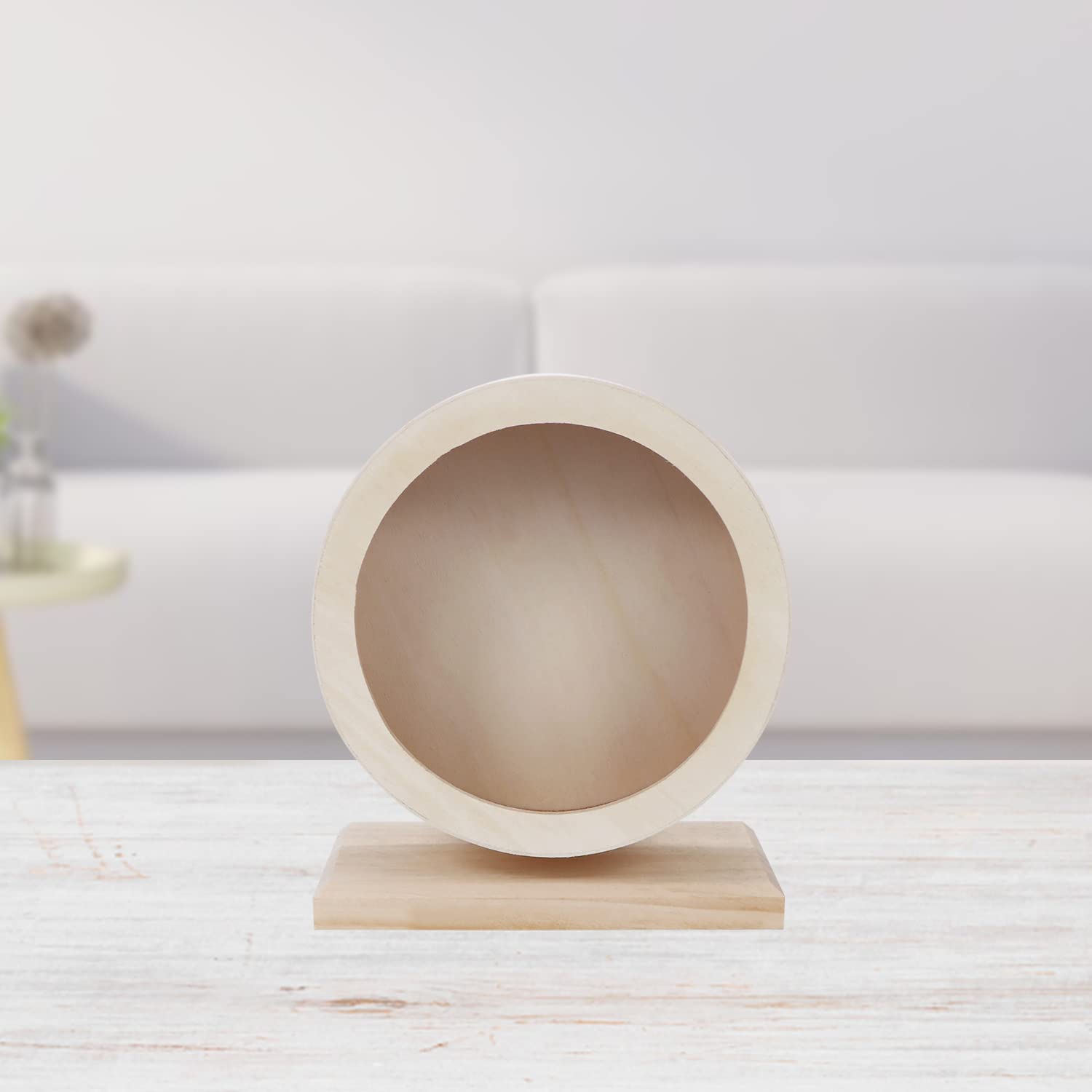Small Pets Exercise Wheel Hamster Wooden Mute Running Spinner Wheel Play Toy for Rat Gerbil Mice Chinchillas Hedgehogs Guinea Pigs (S) - image 7