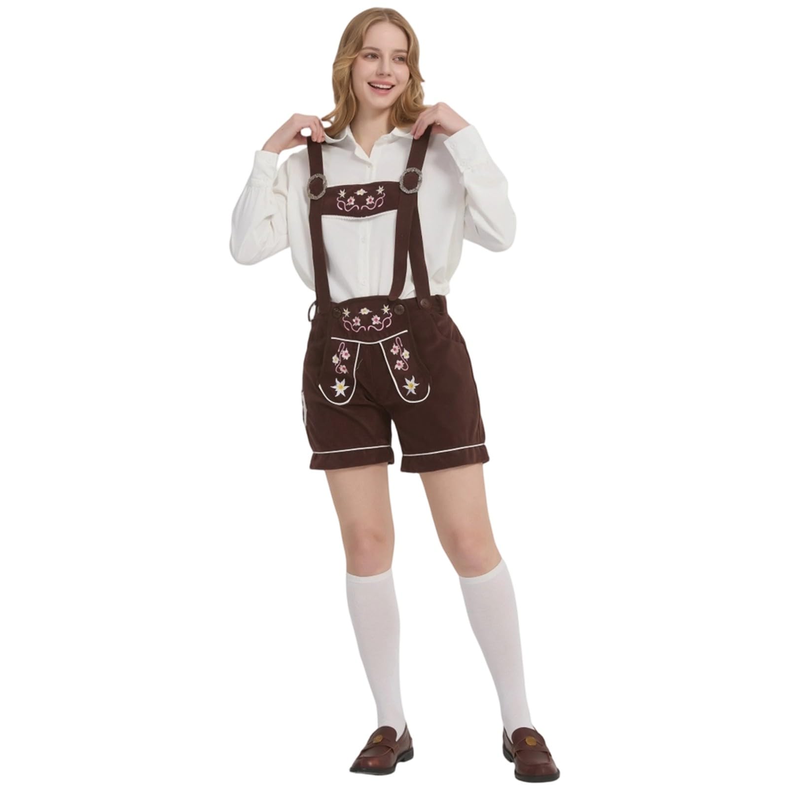 Generisch Trachten Lederhosen Hosenträger mit aufwendiger Stickerei für Oktoberfest Bierfest Trachten Herren Bayerisches Dirndl Kostüm Festzelt