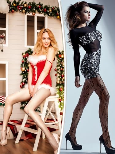 Image of Ramede 10 Pairs Fishnet Thigh High Stockings for Women Goth Fish Nets Lace Mesh Tights High Waist Fishnet Leggings Pantyhose