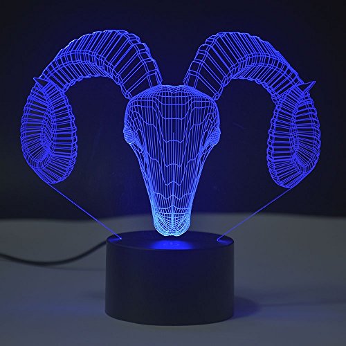 Creativo 3D Angolo Luce della Notte LED Lampada 7