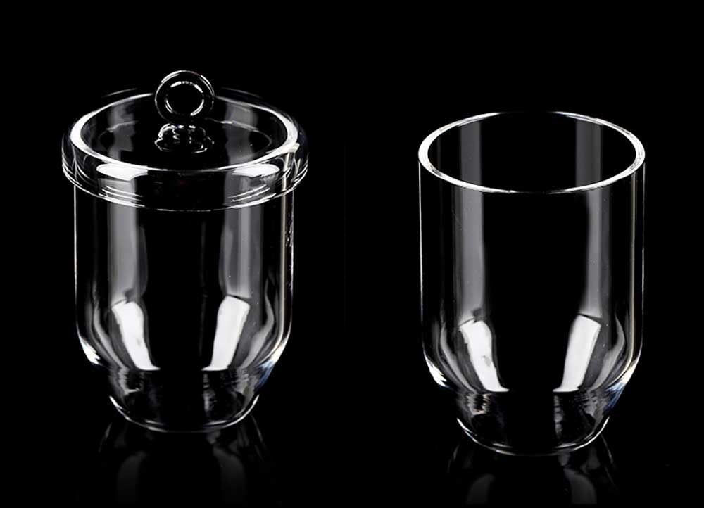 Crisol de cuarzo, for fusión y calentamiento en laboratorio, 1 pieza | Resistente al choque térmico hasta 1100 ℃, 93% de transmisión de luz(300mL without Lid)
