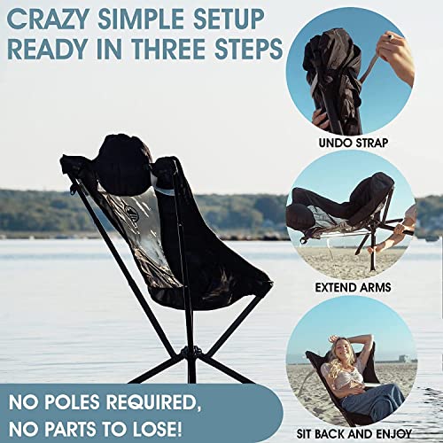 CLIQ Portable Chair - Lightweight Folding Chair for Camping - Supports 300 Lbs - Perfect for Outdoor Adventures