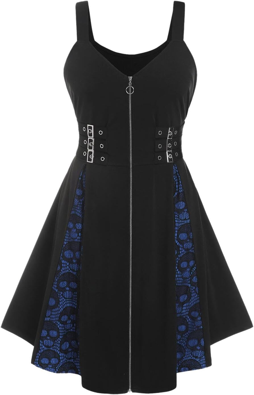 ROSE GAL Womens Plus Size Dresses Sleeveless V-Neck Gothic Vintage 50S Party Maxi Dress