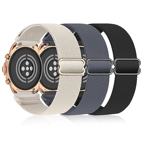 Farluya Confezione da 3 cinturini elastici in nylon da 18 mm per Fossil Gen 5E 42 mm/Gen 6 42 mm, morbidi cinturini elastici a sgancio rapido per Fossil Venture Gen 4 HR/Gen 3, donne e uomini