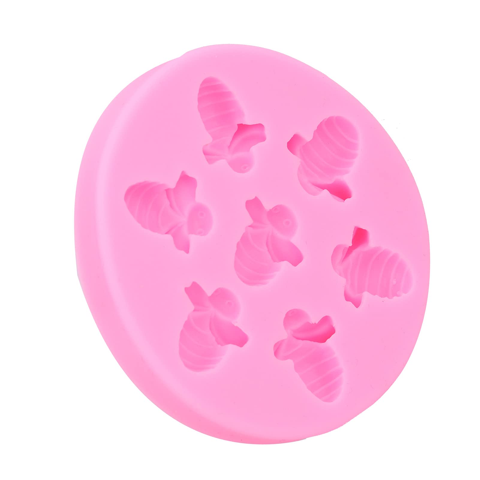 Cocoarm Formy Silikonowe w Kształcie Pszczoły Food Grade Formy do Ciasta Kremówki Różowy 69g Nonstick Elastyczna Forma na Czekoladki do Dekoracji Ciast Pieczenie DIY na Urodziny Wesele (PINK)