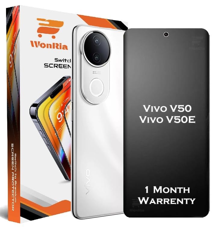 Image of WonRia Pack 1 - Matte Screen Guard Protector Compatible with Vivo V50 | Vivo V50E 5G Unbreakable Membrane | Flexible TPU Matte Film | Edge to Edge Installation Kit | Transparent