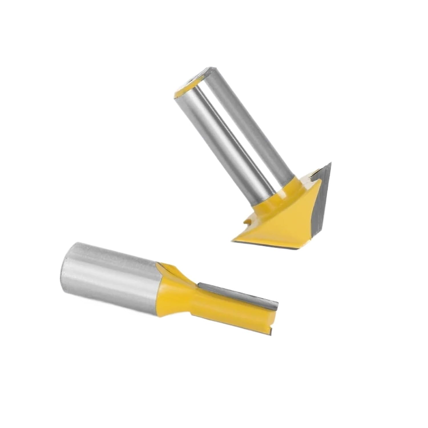 2pcs 12mm 1/2 Carbide Tenon Cutting Bits Knife Flat-Bottomed V Shape Milling Cutters Router Bit for Wood Door Window(12.7mm Shank)