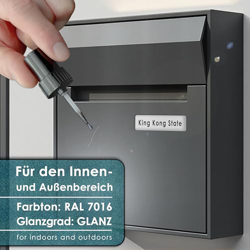 King Kong State Lackstift RAL7016 GLÄNZEND - 1-Schicht-Lack in anthrazit-grau zur Ausbesserung von Steinschlägen und Kratzern im… – Ansicht 5