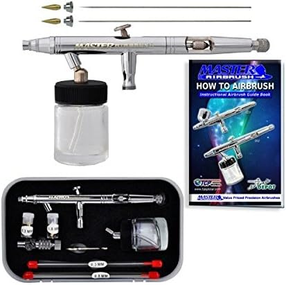 Master Airbrush S622-SET Master S62 All-Purpose Precision Dual-Action Siphon Feed Airbrush Pro Set with 3 Nozzle Sets