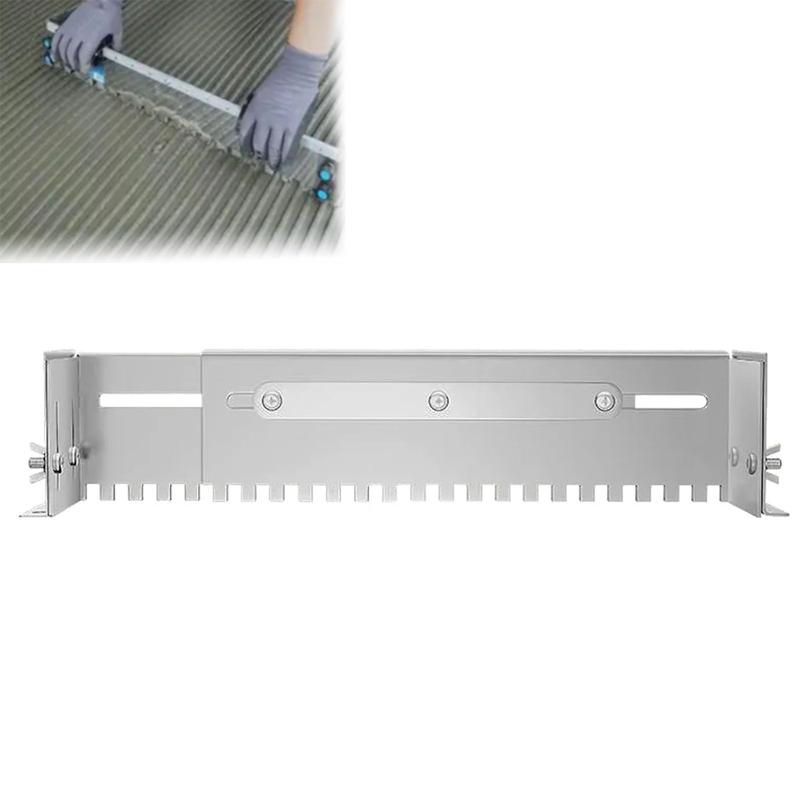 Llana dentada ajustable de 800 cm para mortero, herramienta de nivelación de azulejos de acero inoxidable con ranuras para yeso para una aplicación rápida y uniforme de adhesivo en,80cm