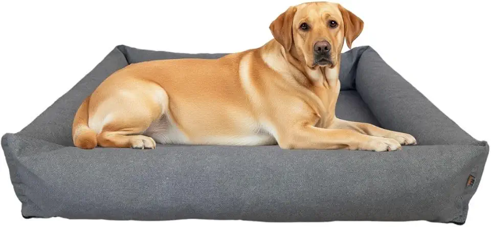 Cama Para Cachorro Grande 100x87 Cm - ESCOLHA A COR - 100% Lavável e Resistente - Pet Querido (CINZA ECOTEC IMPERMEÁVEL)