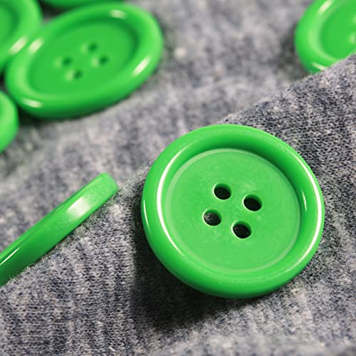 60Pcs Green Buttons Sewing Plastic Resin 1Inch Buttons For Crafts Flatback Large Green Buttons 4 Holes Diy Craft Sewing Buttons (Green 25Mm/1Inch) #TOP2