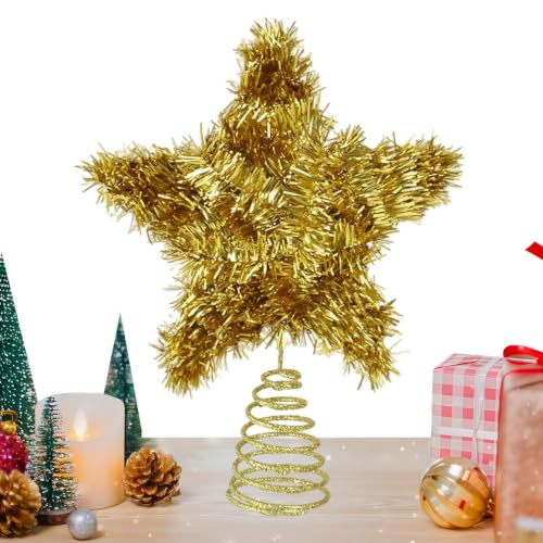 Estrella para árbol de Navidad vintage y ligera para decoración interior 2