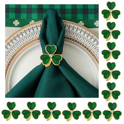 APTWOW Green St Patricks Day Shamrock Napkin Rings...