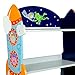 Fantasy Fields Outer Space 3 Tier Kids Bookcase, Wooden Kids Book Shelf with Hand Crafted Designs and Toy Storage Drawer, Blue