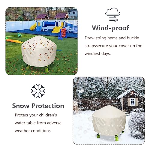Image of Water Table Cover Waterpark Play Table Covers Sand Water Outdoor Water Table Cover 34X34X18 inch-Beig