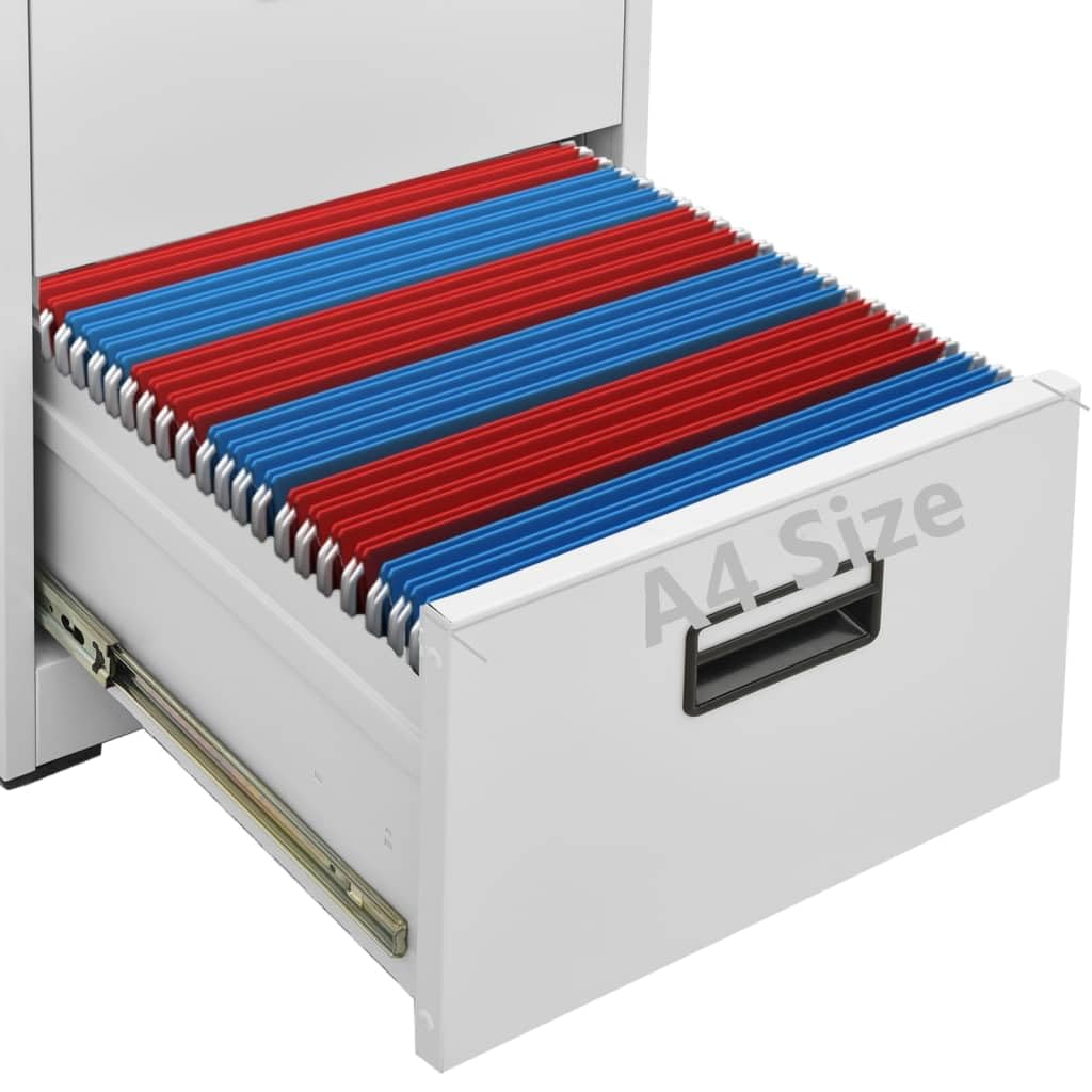 Armario archivador de Acero Gris Claro 46x62x133 cm Armario Archivador,Armario de Oficina con cajones,Documentos Oficina Despacho,Archivos Estudio Almacenamiento