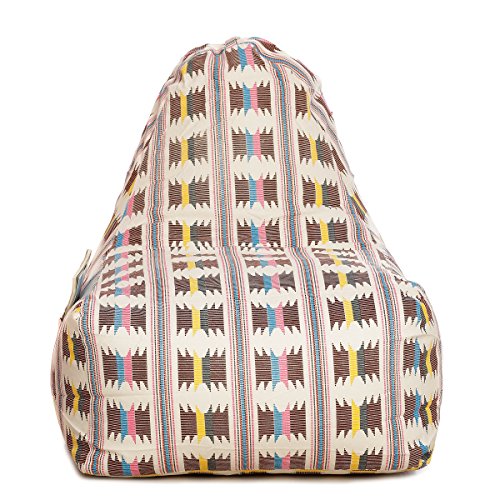 Image of Style Homez Hackey Cotton Canvas Ikat Printed Bean Bag XXL Size Filled with Beans Fillers