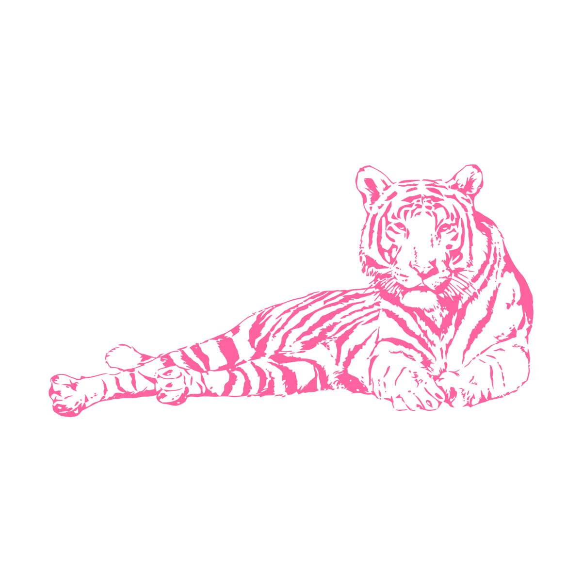 Sleeping Tiger Beast Animal Wall Sticker Bedroom Kid Room Safari Africa Jungle Animal Tiger Wall Decal Playroom Vinyl Large - 56x108cm