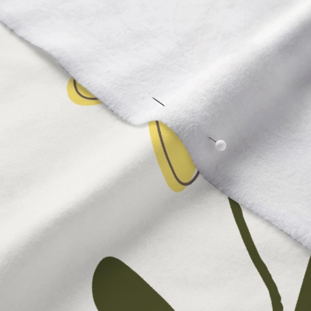 Spoonflower Fabric - Spring Floral Flowers Tulips Botanical Garden Kitchen Girly Simple Printed on Polartec(R) Fleece Fabric by The Yard - Sewing Blankets Loungewear and No-Sew Projects