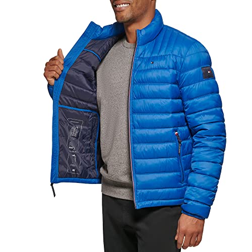 Image of Tommy Hilfiger Mens Embroidered Logo Puffer Jacket