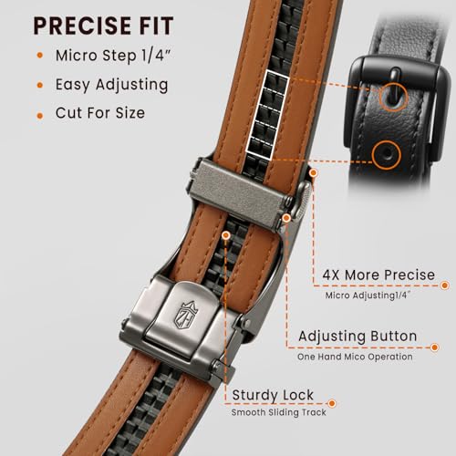 2-Pk Zitahli Men's Leather Ratchet Belts (Various) - image 3