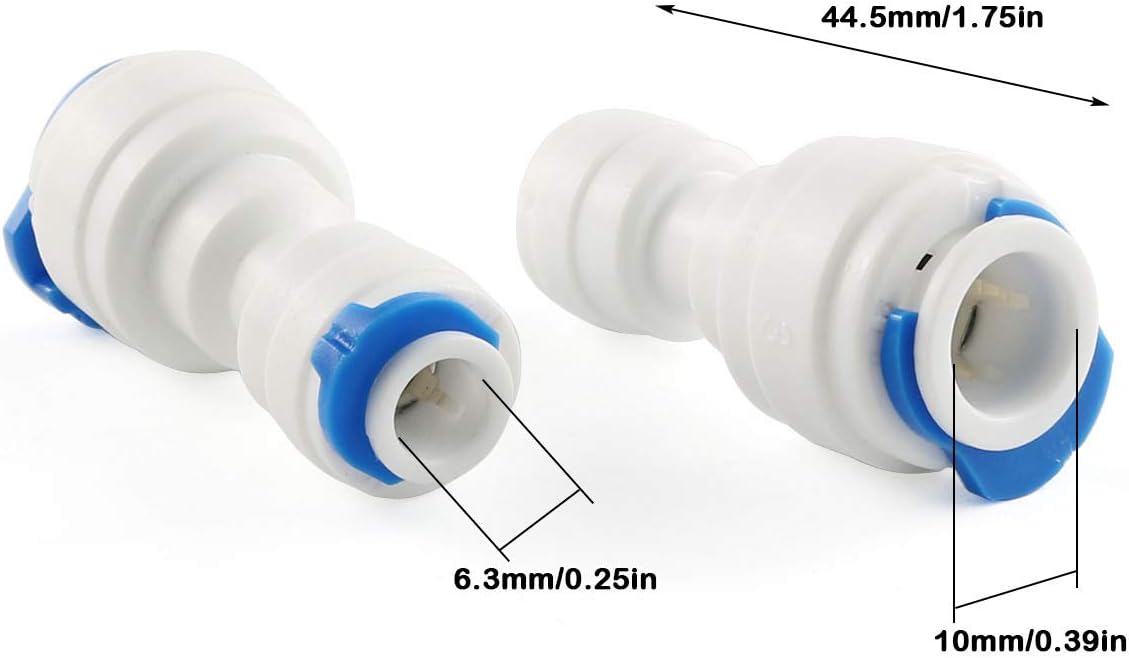 E-outstanding Quick Straight Connector 5PCS 1/4inch to 3/8inch OD Quick Straight Push Connector Water Tube Pipe Fitting Kit for RO Water Systems Purifiers Filters