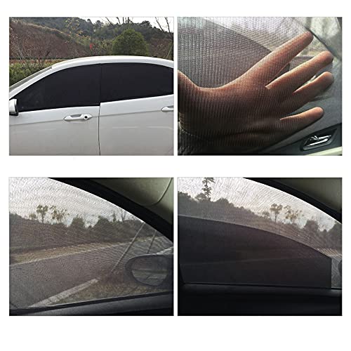 Videopup Universal Car Side Window Sun Shade, 2Pcs Car Front Window Sunshade Cover + 2Pcs Square Rear Window Sunshade Cover #TOP3